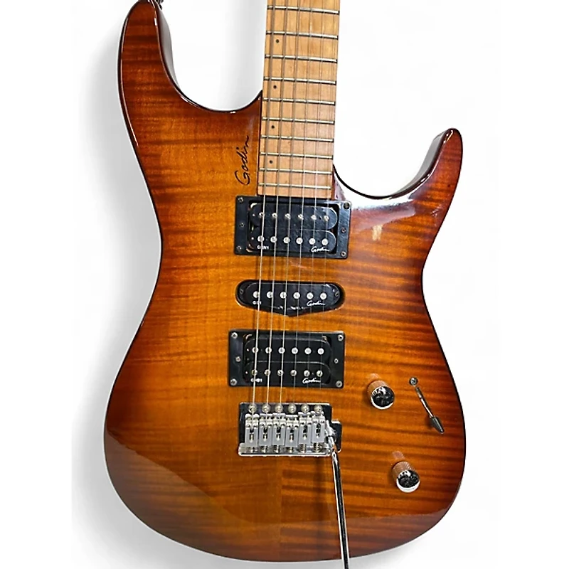 Used Godin FREEWAY CLASSIC Brown Sunburst Solid Body Electric Guitar