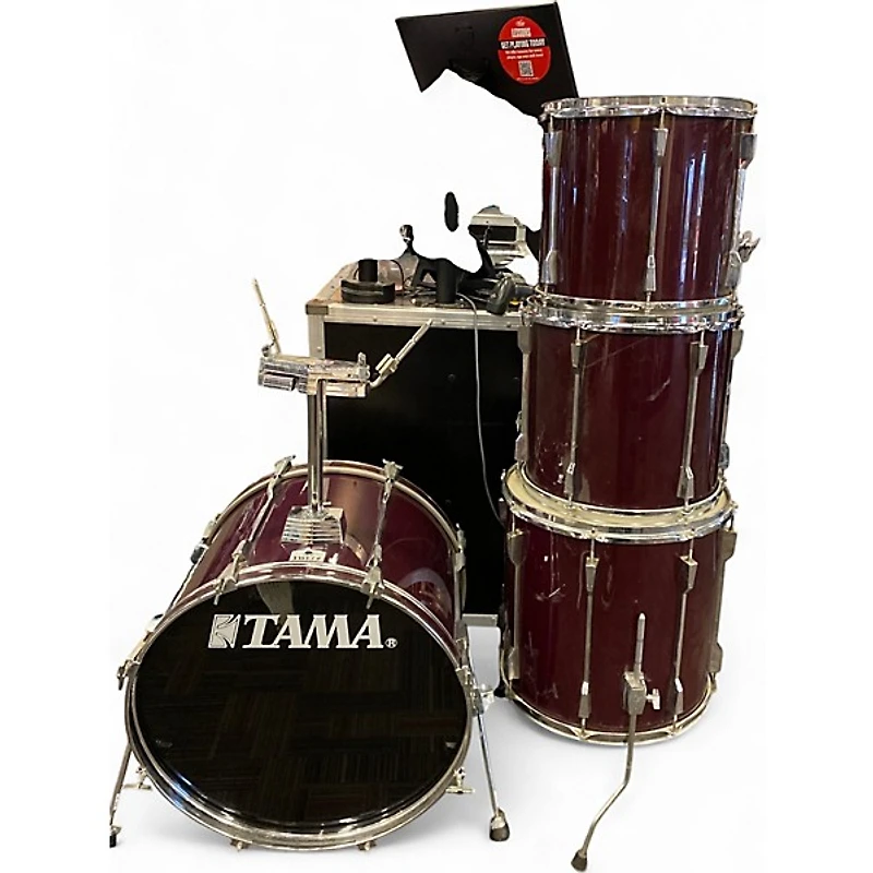 Used TAMA 4 Piece Rockstar Red Drum Kit