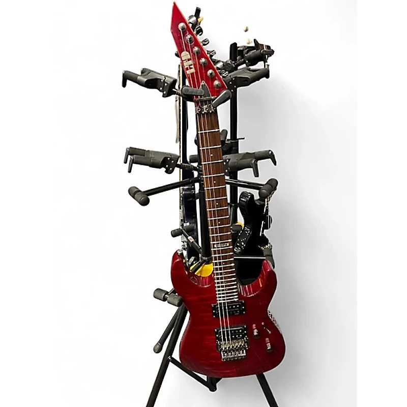 Used 2009 ESP LTD M100FM Candy Apple Red Solid Body Electric Guitar
