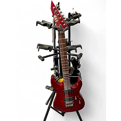 Used 2009 ESP LTD M100FM Candy Apple Red Solid Body Electric Guitar