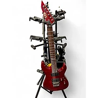 Used 2009 ESP LTD M100FM Candy Apple Red Solid Body Electric Guitar