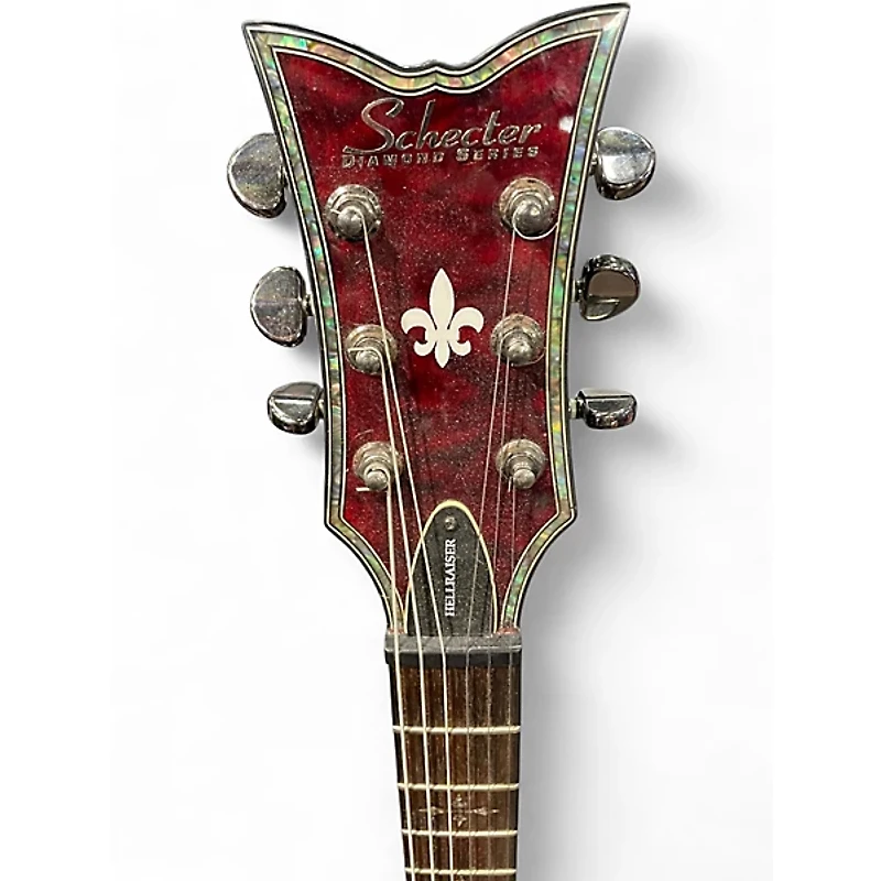 Used Schecter Guitar Research Hellraiser Solo 6 TRANSPARENT RED Solid Body Electric Guitar