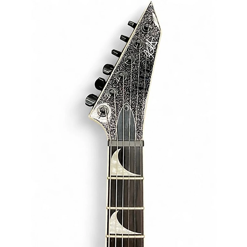 Used ESP LTD Kirk Hammett KH-V Black Sparkle Solid Body Electric Guitar