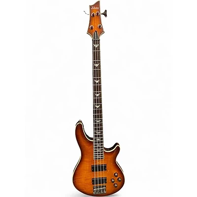 Used Schecter Guitar Research Omen Extreme 4 String SUNBURST Electric Bass Guitar
