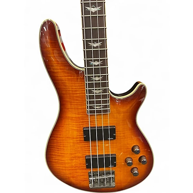 Used Schecter Guitar Research Omen Extreme 4 String SUNBURST Electric Bass Guitar