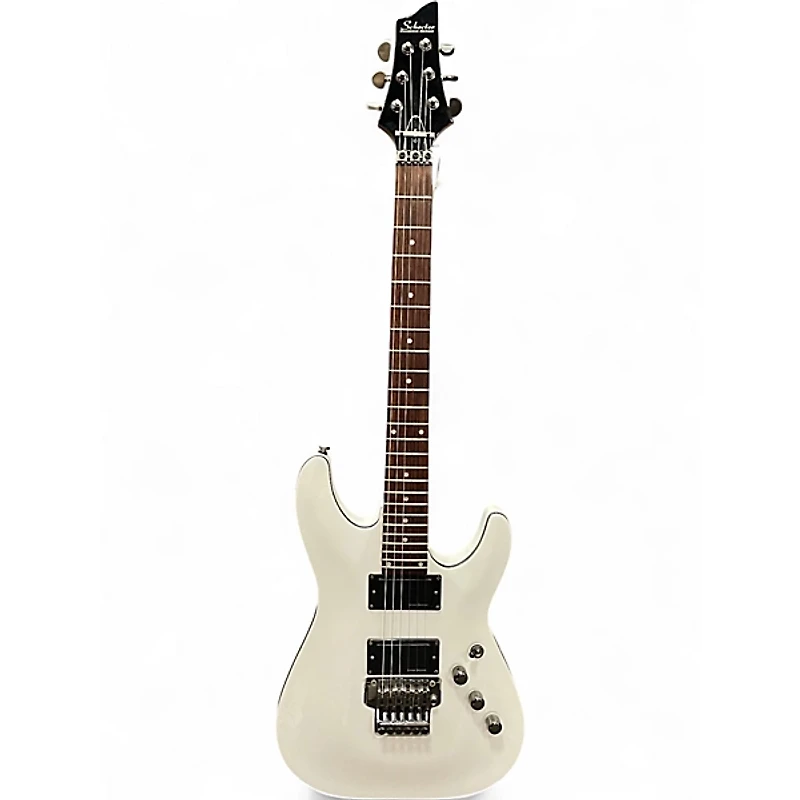 Used Schecter Guitar Research C1 FR White Solid Body Electric Guitar
