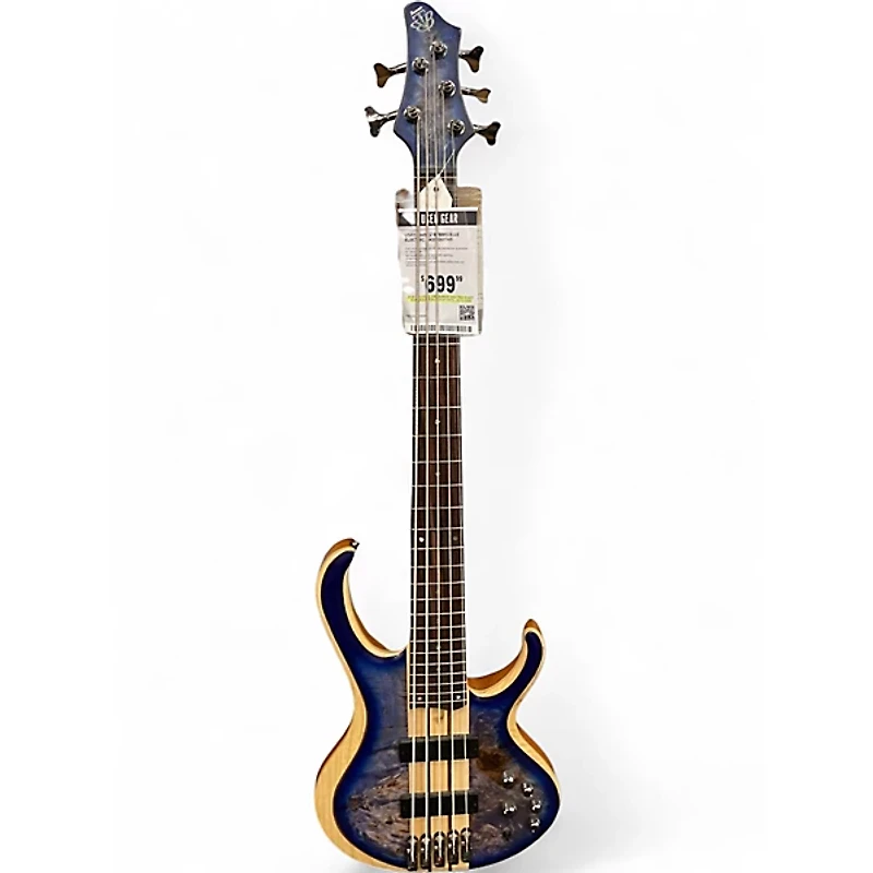 Used Ibanez BTB845 Blue Electric Bass Guitar