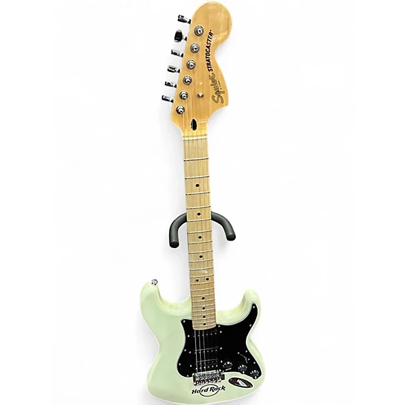 Used Squier Affinity Series Stratocaster HSS Hard Rock Olympic Pearl Solid Body Electric Guitar