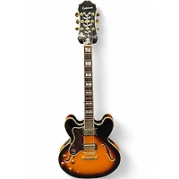 Used Epiphone Sheraton II Left Handed Sunburst Hollow Body Electric Guitar