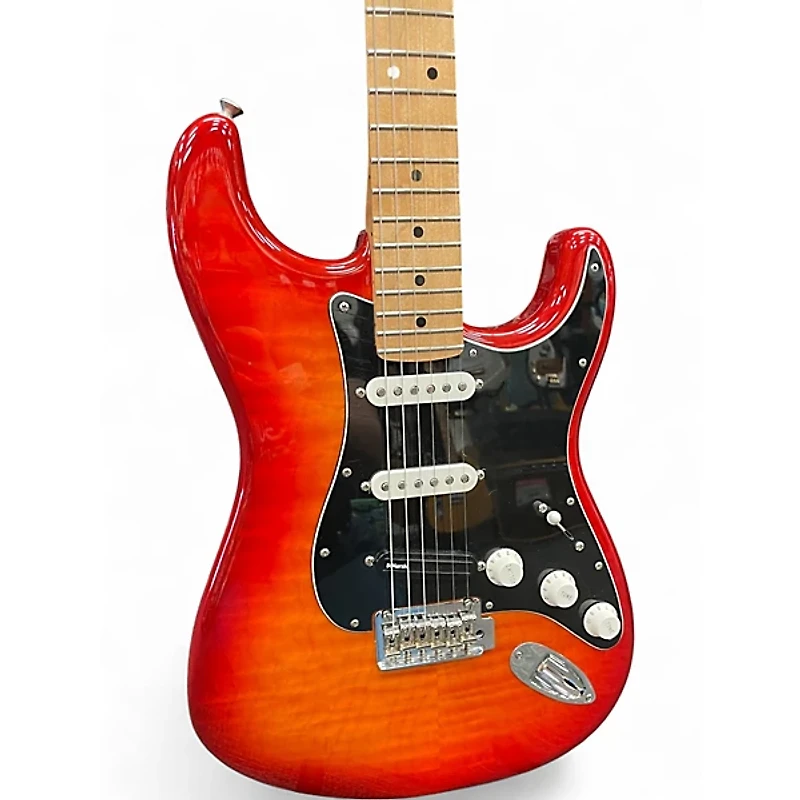 Used Fender Player Plus Stratocaster Cherry Sunburst Solid Body Electric Guitar