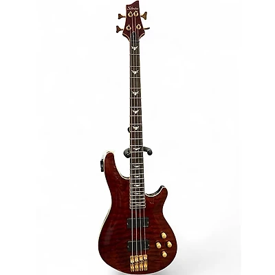 Used Schecter Guitar Research C4 4 String Amber Electric Bass Guitar