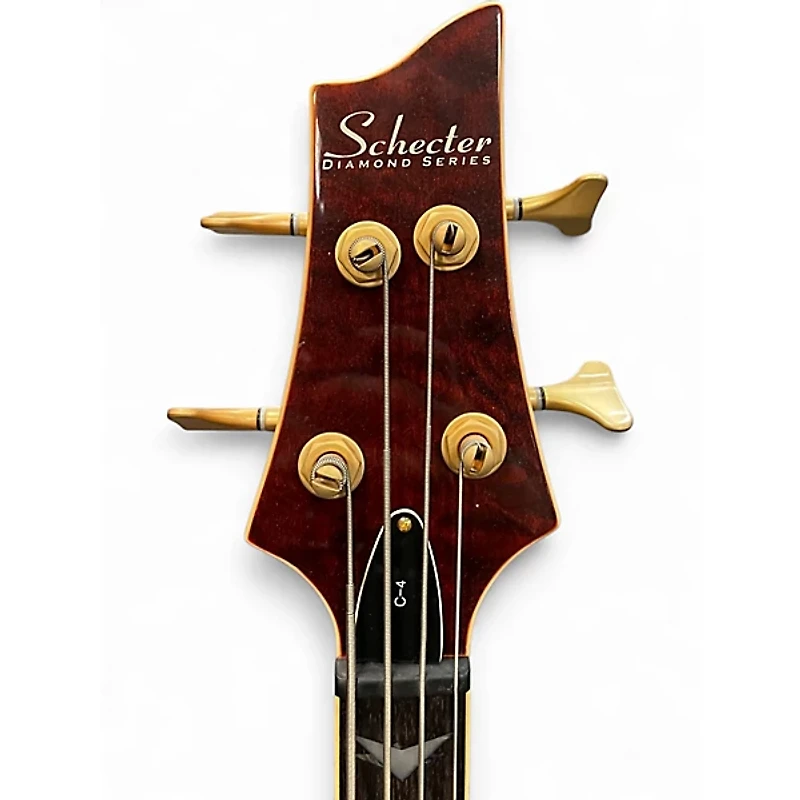 Used Schecter Guitar Research C4 4 String Amber Electric Bass Guitar