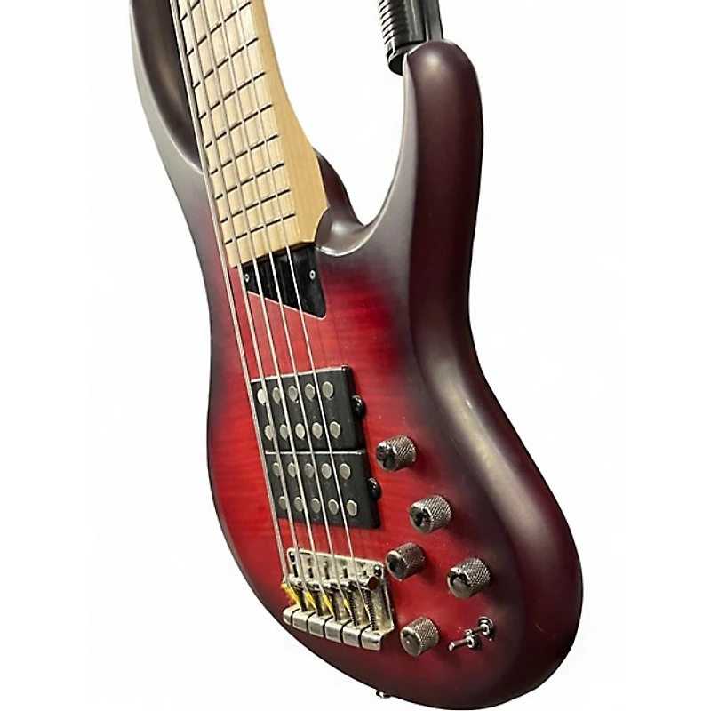 Used MTD KINGSTON SUPER 5 Crimson Red Burst Electric Bass Guitar