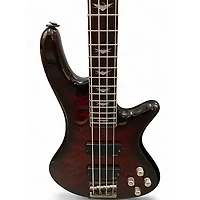 Used Schecter Guitar Research Stiletto Extreme 4 String Black Cherry Electric Bass Guitar