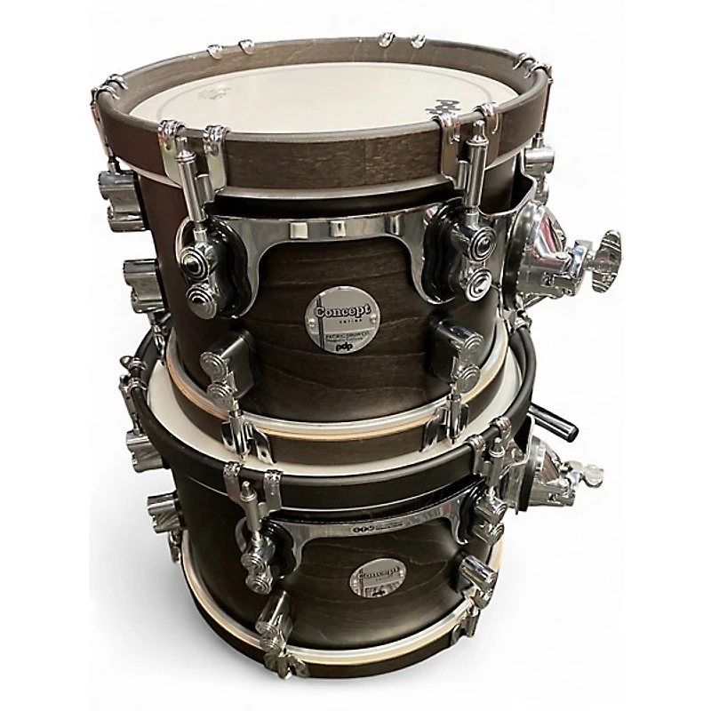Used PDP by DW 6 Piece Concept Series black stain Drum Kit