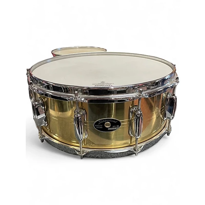 Used Slingerland 14in 10-Lug Brass Snare Drum BRASS Drum
