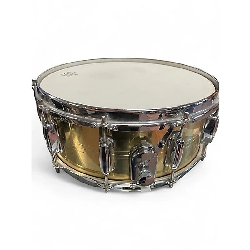 Used Slingerland 14in 10-Lug Brass Snare Drum BRASS Drum