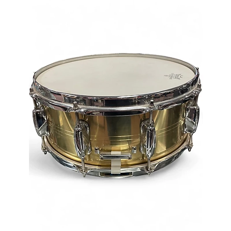 Used Slingerland 14in 10-Lug Brass Snare Drum BRASS Drum