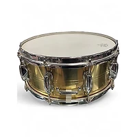 Used Slingerland 14in 10-Lug Brass Snare Drum BRASS Drum