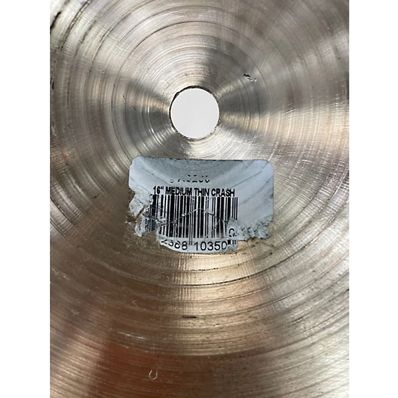 Used Zildjian 16in A CUSTOM MEDIUM THIN CRASH Cymbal