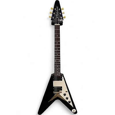 Used Epiphone FLYING V Ebony Solid Body Electric Guitar