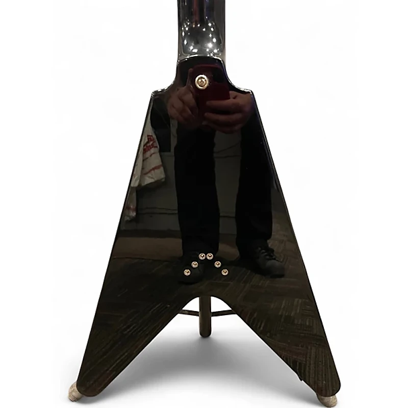 Used Epiphone FLYING V Ebony Solid Body Electric Guitar