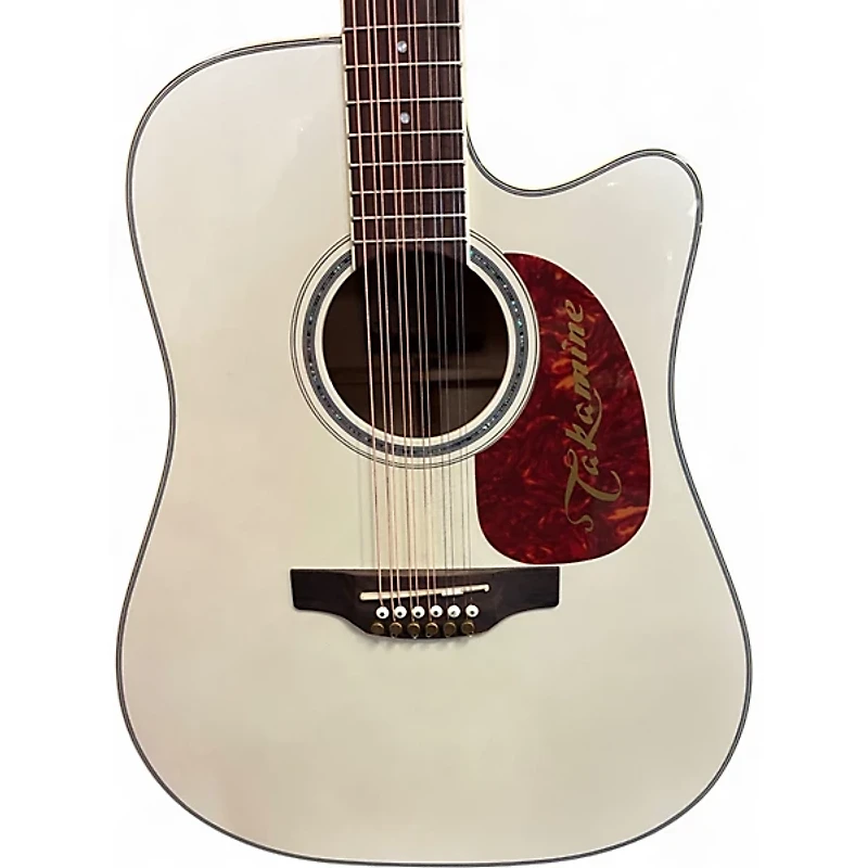 Used Takamine GD37CE-12-PW White 12 String Acoustic Guitar