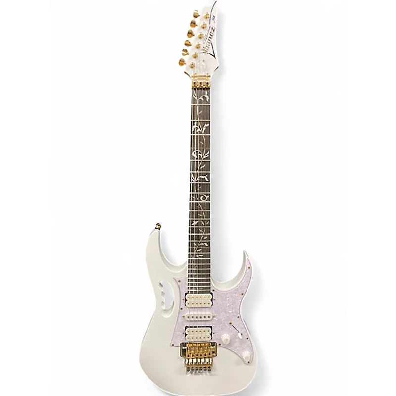 Used Ibanez JEM7VP Alpine White Solid Body Electric Guitar