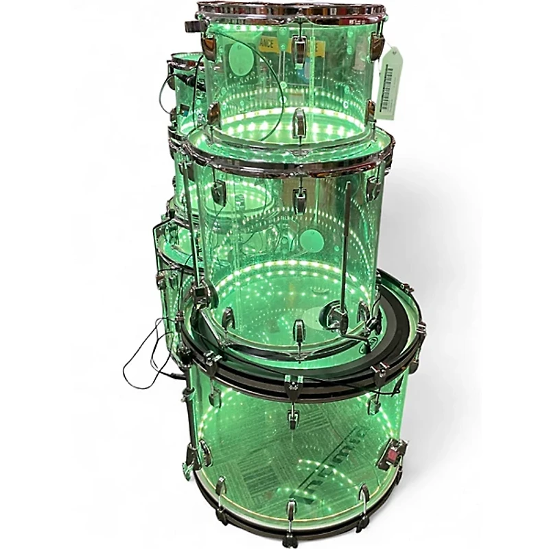 Used Ludwig 7 Piece Vistalite Clear Drum Kit