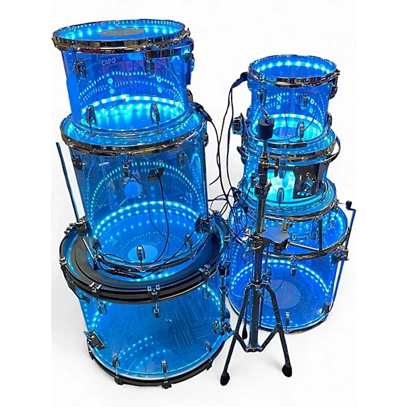 Used Ludwig 7 Piece Vistalite Clear Drum Kit