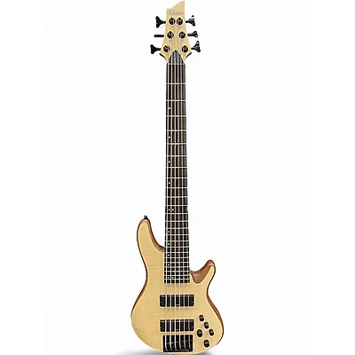 Used Schecter Guitar Research Stiletto Custom 6 String Natural Satin Electric Bass Guitar