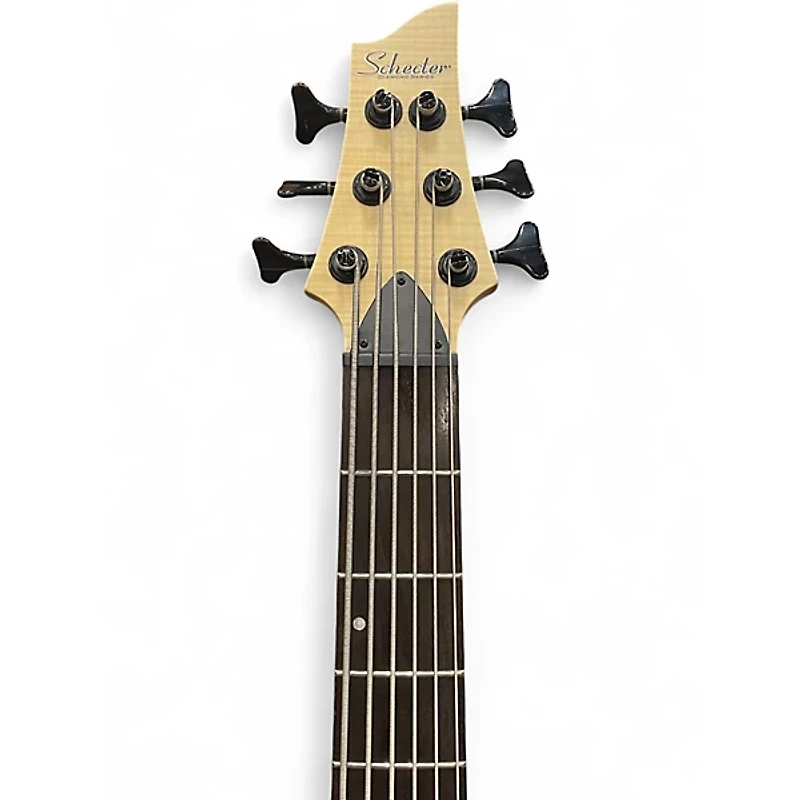 Used Schecter Guitar Research Stiletto Custom 6 String Natural Satin Electric Bass Guitar