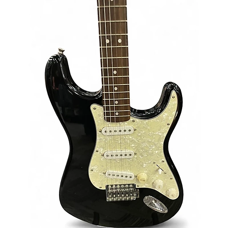 Used Squier Standard Stratocaster Black Solid Body Electric Guitar