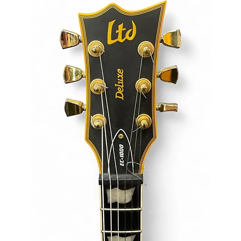 Used ESP LTD EC1000 Deluxe Black and Gold Solid Body Electric Guitar