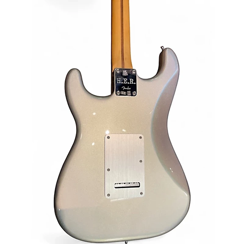 Used Fender H.E.R. Stratocaster Chrome Glow Solid Body Electric Guitar
