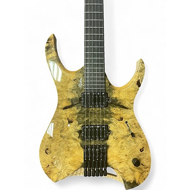 Used Mayones Hydra 6 Elite Master Grade Buckeye Burl Natural Solid Body Electric Guitar