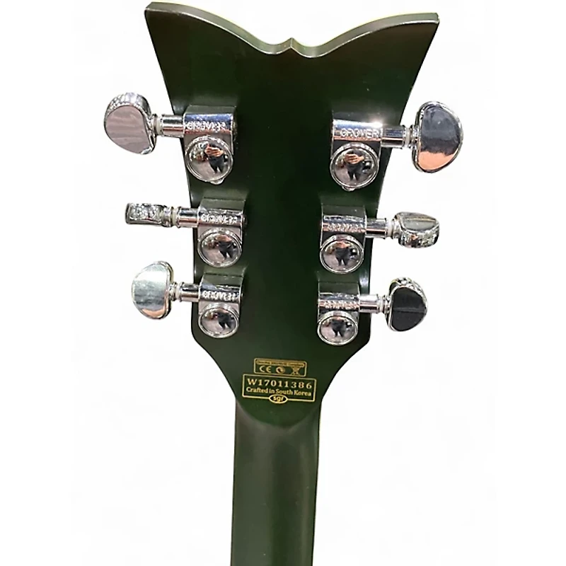 Used Schecter Guitar Research T S/H-1 Green Hollow Body Electric Guitar