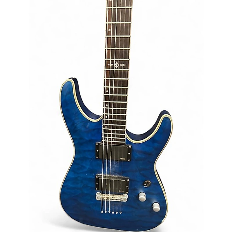 Used Schecter Guitar Research C1 Platinum Blue Solid Body Electric Guitar
