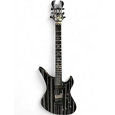 Used Schecter Guitar Research Synyster Gates Signature Custom S Black Pinstripes Solid Body Electric Guitar