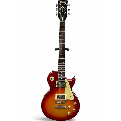 Used Vintage V10 2 Tone Sunburst Solid Body Electric Guitar