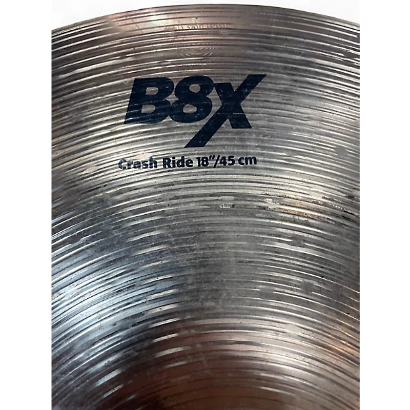 Used SABIAN 18in B8X CRASH RIDE Cymbal