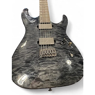 Used ESP LTD MH1000 Deluxe Trans Black Solid Body Electric Guitar