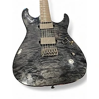 Used ESP LTD MH1000 Deluxe Trans Black Solid Body Electric Guitar