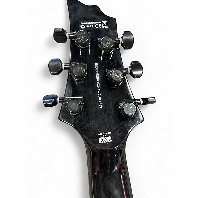Used ESP LTD MH1000 Deluxe Trans Black Solid Body Electric Guitar