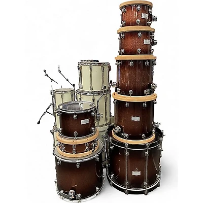 Used Mapex 8 Piece Saturn III Root Beer Sparkle Fade Drum Kit