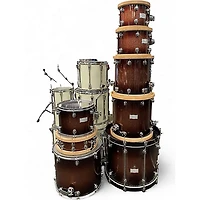 Used Mapex 8 Piece Saturn III Root Beer Sparkle Fade Drum Kit