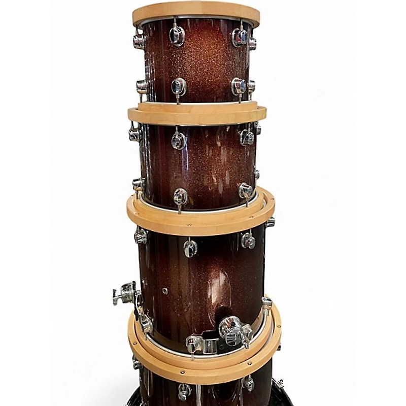 Used Mapex 8 Piece Saturn III Root Beer Sparkle Fade Drum Kit