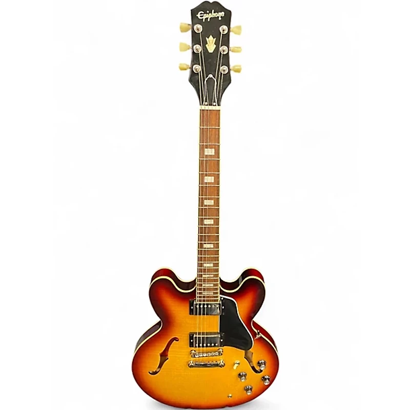 Used Epiphone ES335 2 Tone Sunburst Hollow Body Electric Guitar