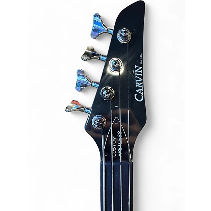 Used Carvin Custom Fretless Natural Electric Bass Guitar