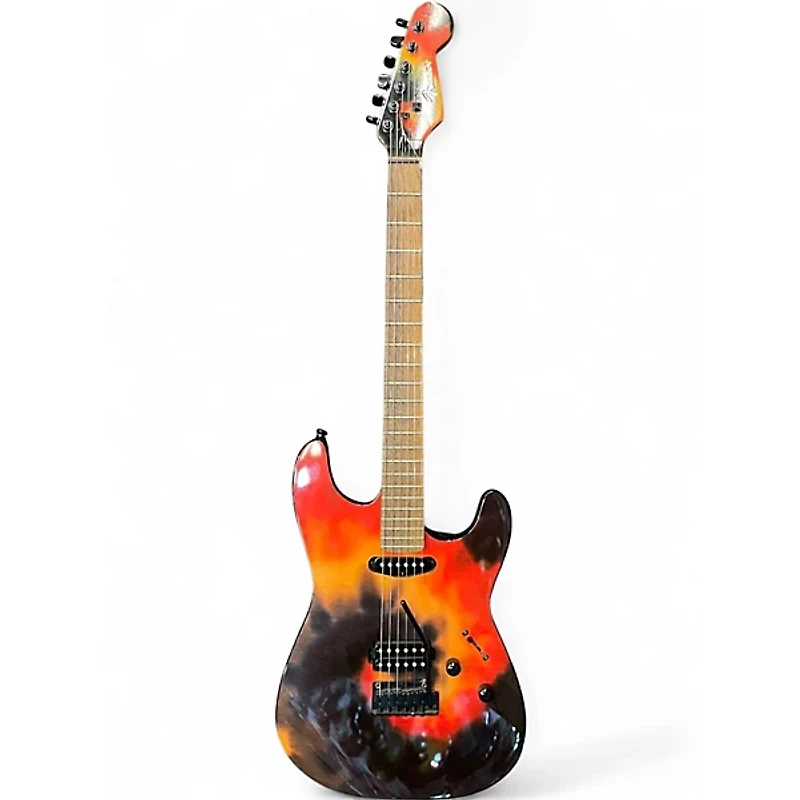 Used 2003 Fender Special Edition Tie Dye Showmaster Stratocaster Tie Dye Solid Body Electric Guitar